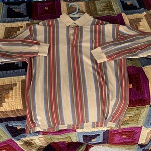 Vintage Tommy Hilfiger vertical stripe rugby long sleeve polo shirt